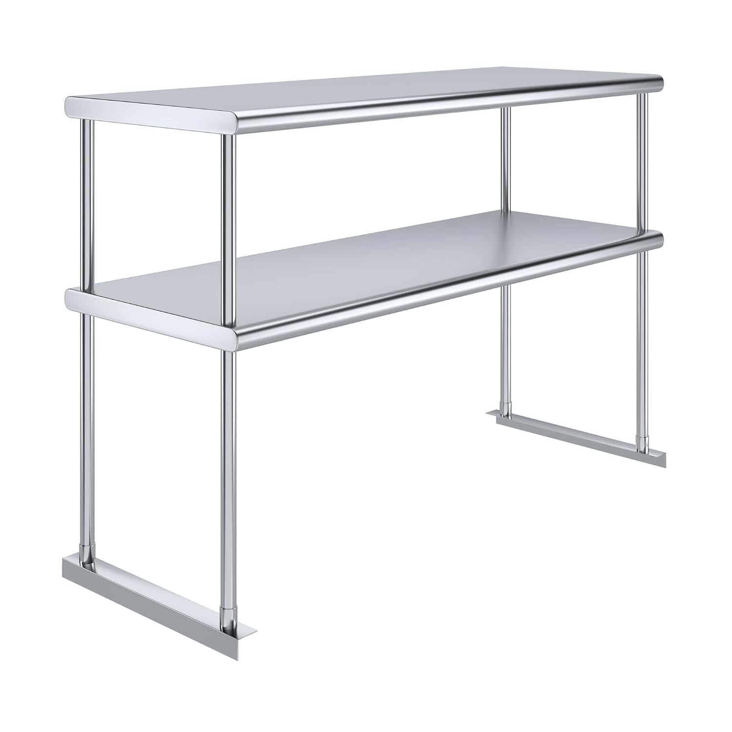 Commercial Kitchen Prep Table With Storage - 48 inç Çift Katmanlı Paslanmaz Çelik