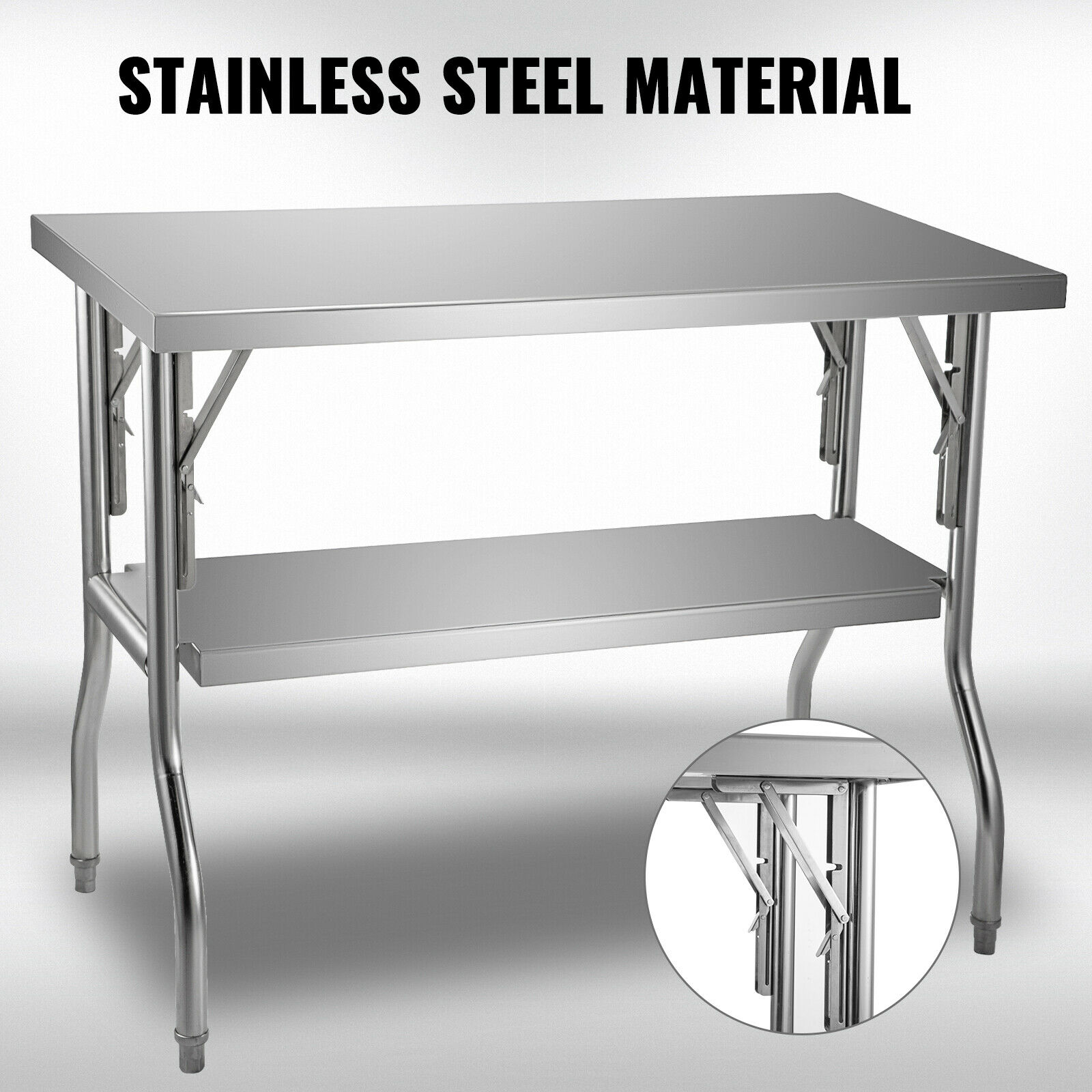 Commercial Kitchen Prep Table With Storage - Tek/Çift Raflı Profesyonel Paslanmaz Çelik Açık