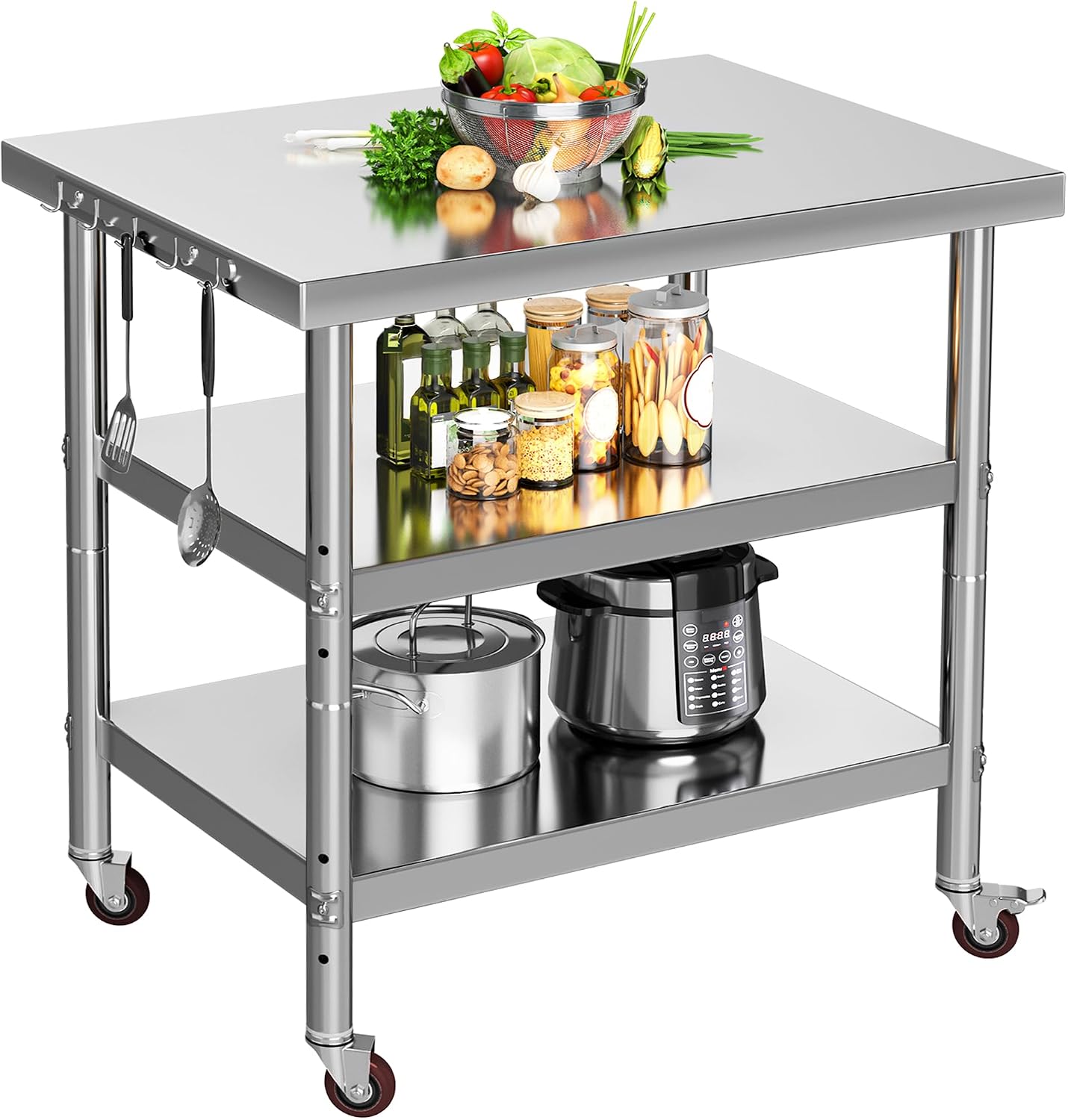 Paslanmaz Çelik Yemek Hazırlık - Commercial Kitchen Prep Table With Storage incelemesi ve fiyatı