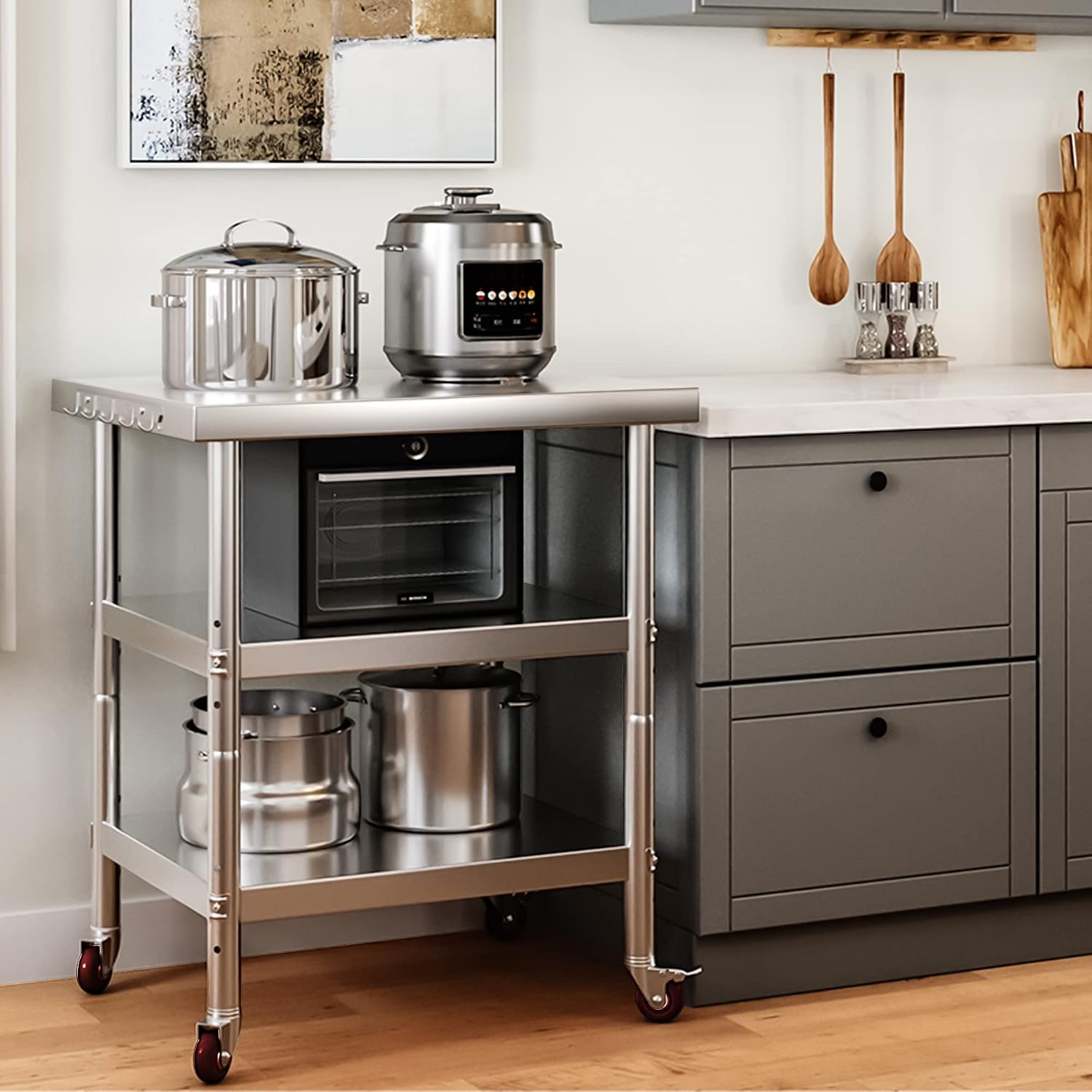 Paslanmaz Çelik Yemek Hazırlık - Commercial Kitchen Prep Table With Storage incelemesi ve fiyatı