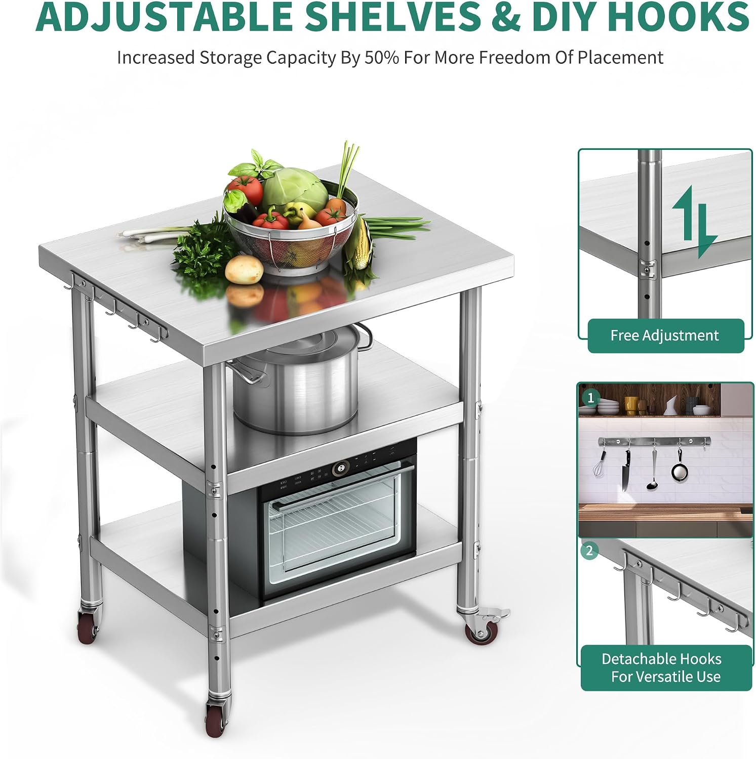 Paslanmaz Çelik Yemek Hazırlık - Commercial Kitchen Prep Table With Storage incelemesi ve fiyatı