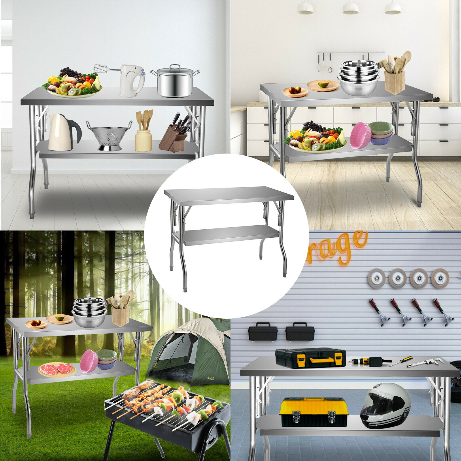 Tek/Çift Raflı Profesyonel Pas - Commercial Kitchen Prep Table With Storage incelemesi ve fiyatı