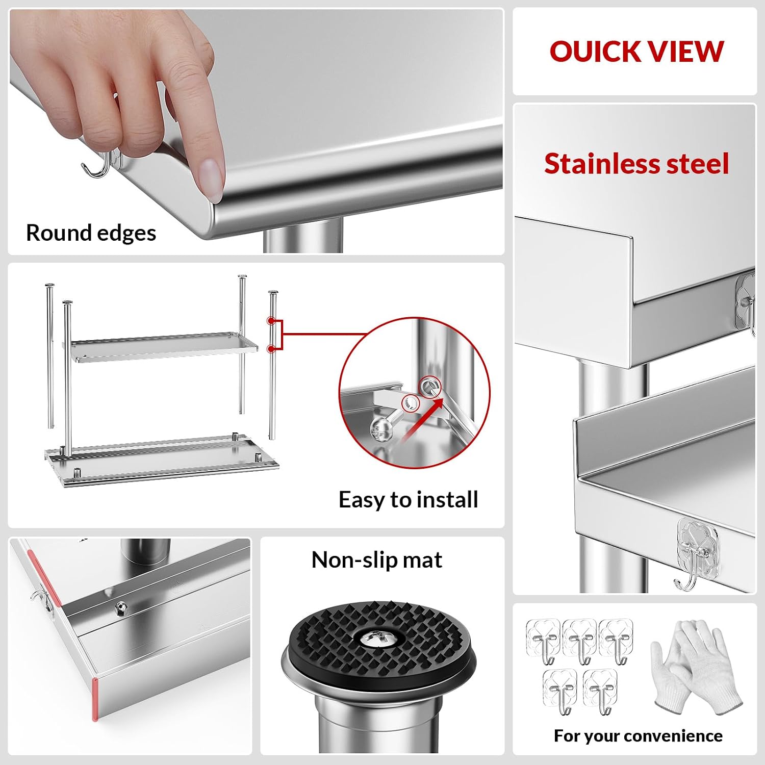 Paslanmaz Çelik Yemek Hazırlık - Commercial Kitchen Prep Table With Storage incelemesi ve fiyatı