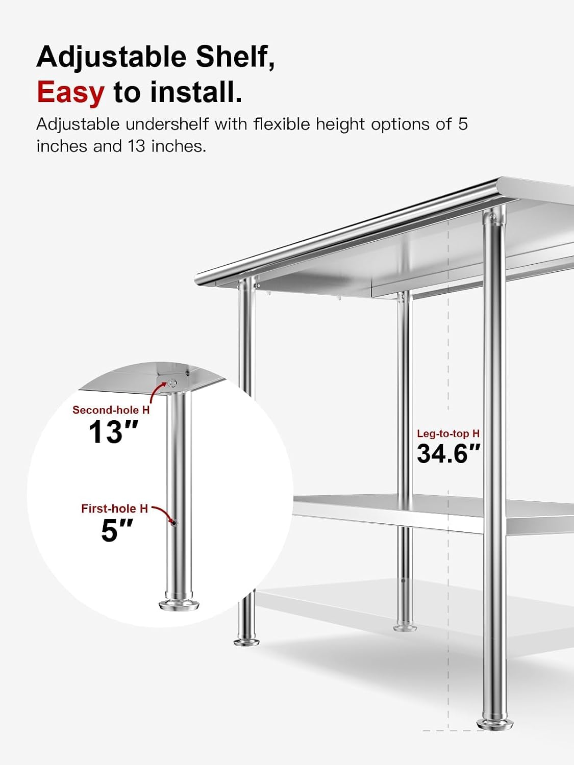 Paslanmaz Çelik Yemek Hazırlık - Commercial Kitchen Prep Table With Storage incelemesi ve fiyatı